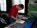 Sound engineer Robert making technical notes
