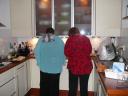 E and Marja busy in the kitchen