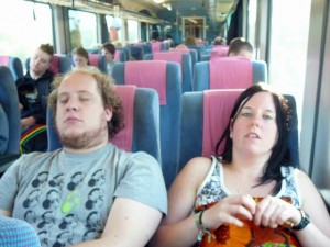 005 Billy and Ethell in the train to Osnabruck