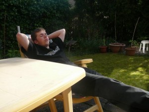 Luuk is taking care of the barbecue