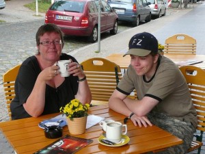 511 ModifiedDog and Luuk enjoying coffee at the MeinKampfTheater