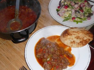 Turkse stoofpot van sucadelappen met paprika en tomaat - 21 maart 2010